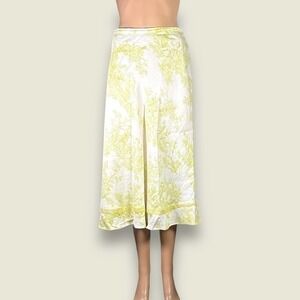 Coldwater Creek Linen Blend Art Printed Midi Skirt Size 14 - "Viviette"
